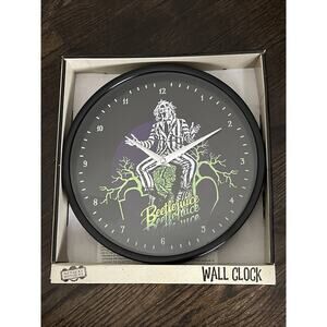 Beetlejuice 10"‎ Round Black Analog Wall Clock NEW NIB